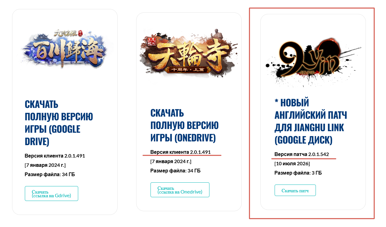 Карточка нового английского патча на сайте Yiuzen